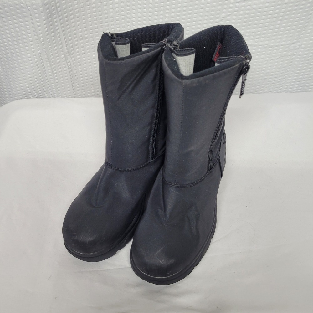 Totes Canterbury Black All Weather Boots Womens 7 Med Side Zip Winter Snow